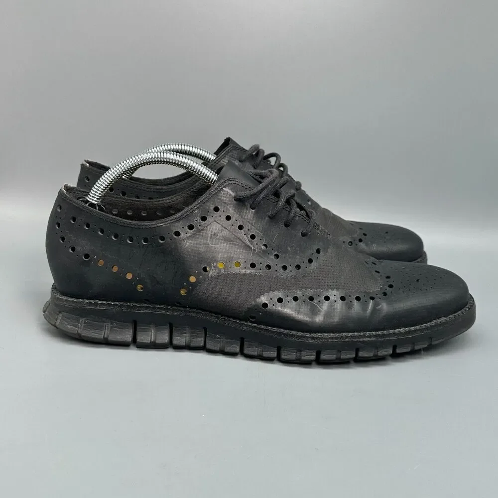 Cole Haan Zerogrand Men's 10.5 Black No Stitch Oxford Shoes Lace-Up Low Sneaker